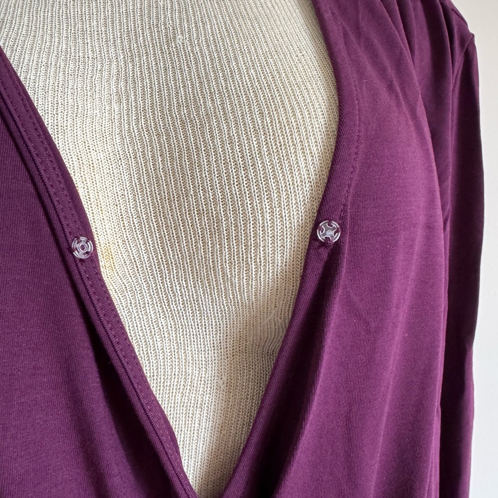 BETABRAND Eggplant Purple Crossover Top Long Sleeve Blouse NEW WITH TAGS 2X - Picture 6 of 6